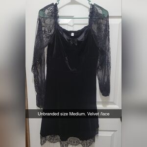 Black Velvet And Lace Dress